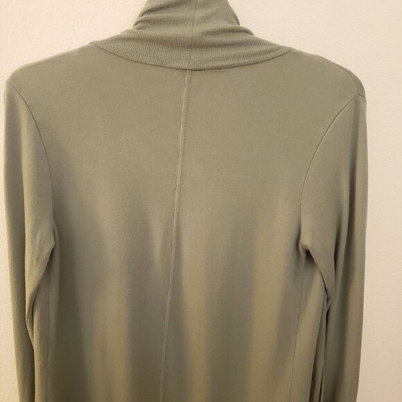 Athleta Light Sage Green Drape Front Lounge Cardigan Jacket Size S - Picture 7 of 11
